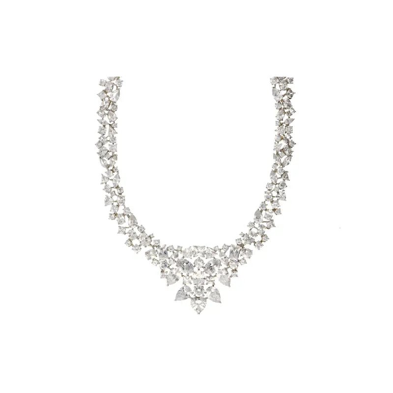 Pre-Owned Sterling Silver CZ Fancy Collarette