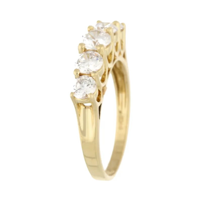 Pre-Owned 18ct Yellow Gold 5 Stone Cubic Zirconia Ring