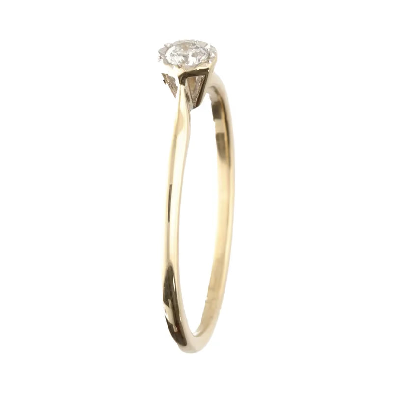 Pre-Owned 9ct Yellow Gold Illusion Set Diamond Solitaire