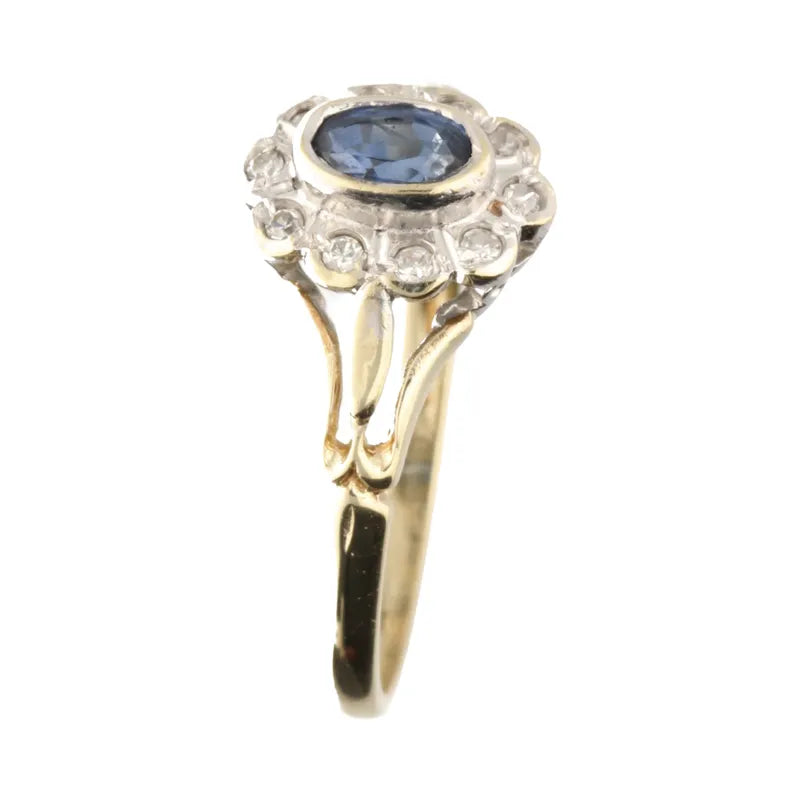 Pre-Owned 9ct Sapphire & Diamond Set Ring