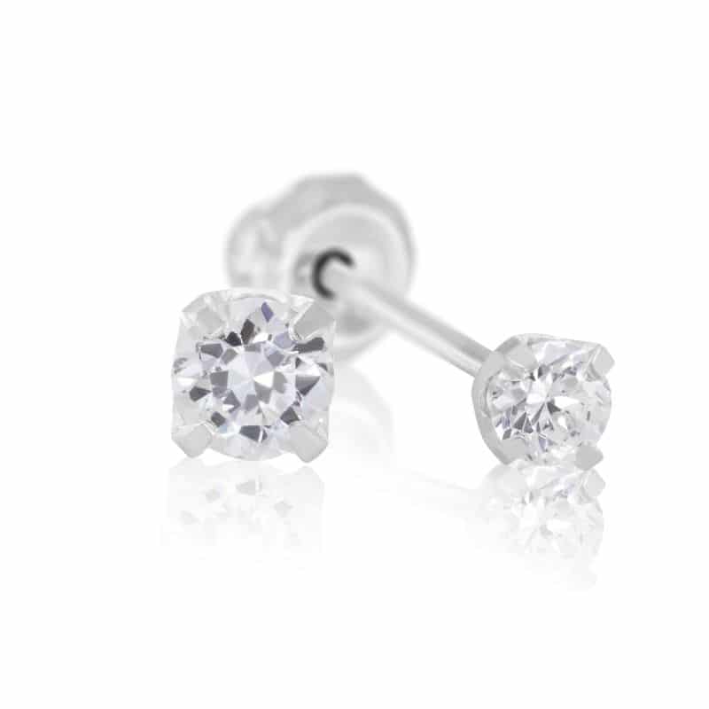 14ct White Gold 0.10ct Diamond Stud Earrings
