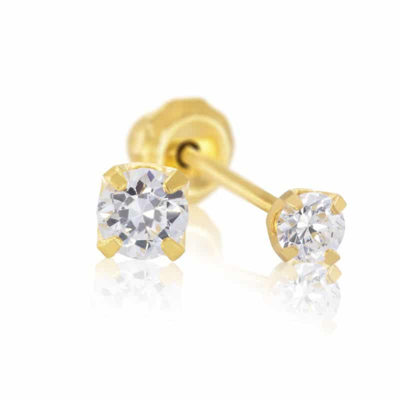14ct Yellow Gold 0.10ct Diamond Stud Earrings