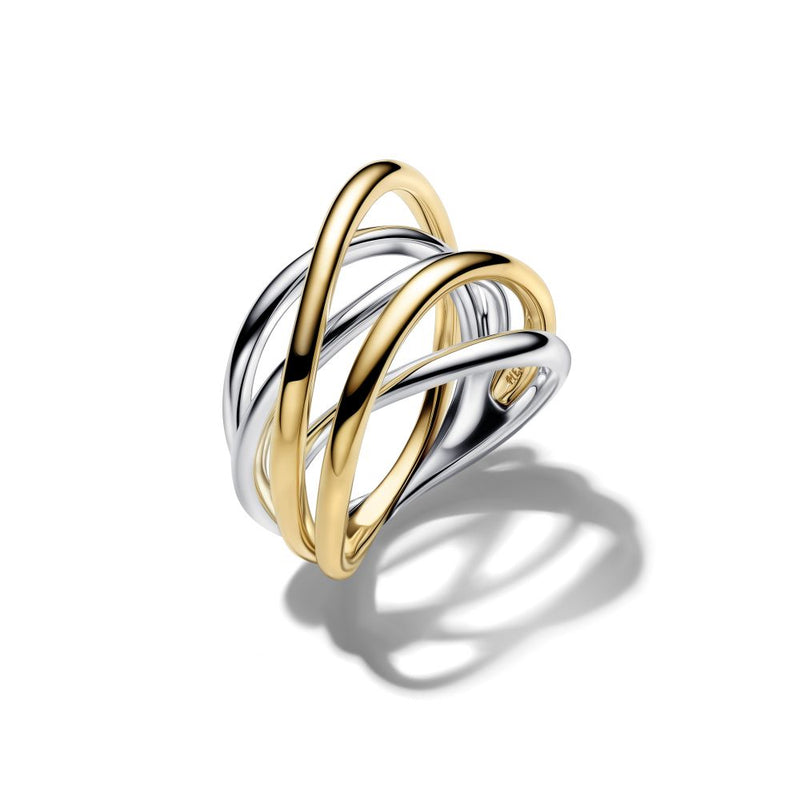 PANDORA Two-Tone Entwined Band Ring 164673C00