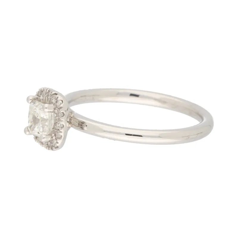 18ct White Gold 0.58ct Diamond Halo Ring250708