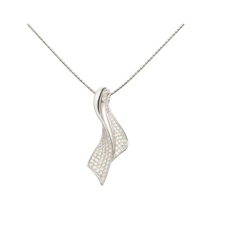 18ct White Gold 1.00ct Diamond Ribbon Pendant266483