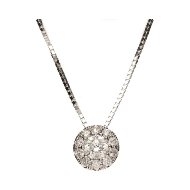 18ct White Gold & Palladium Diamond Cluster Pendant