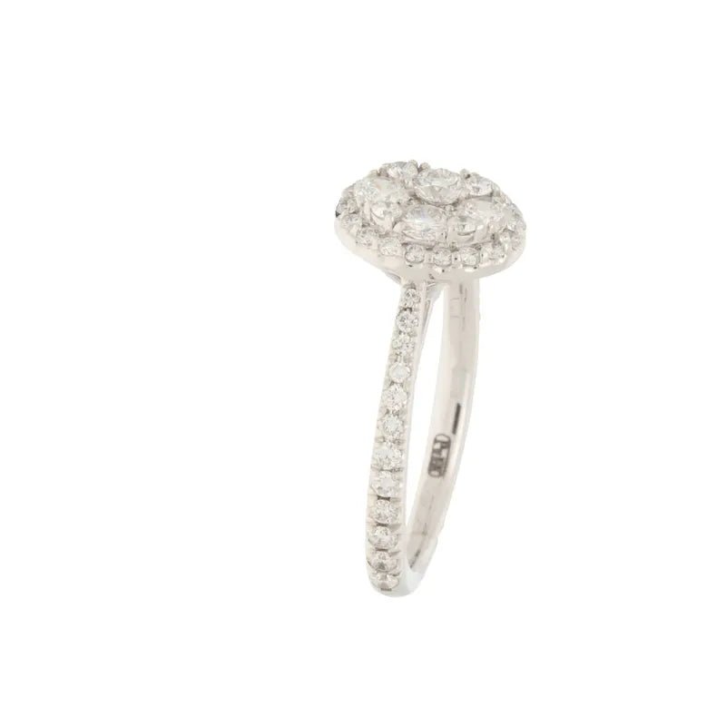 18ct White Gold Oval Cluster Diamond Ring, 1.00ct275324