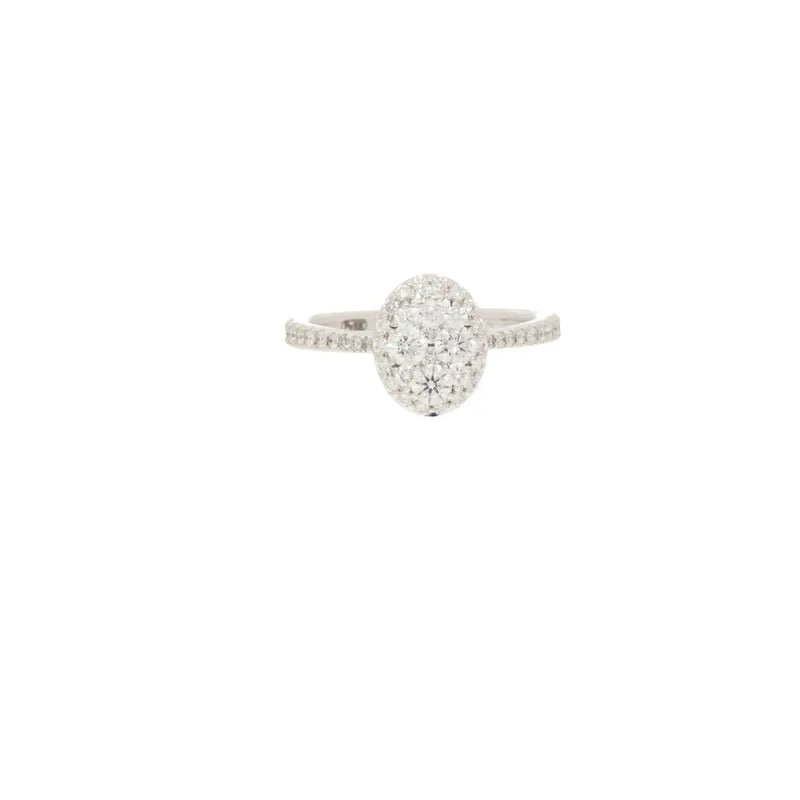 18ct White Gold Oval Cluster Diamond Ring, 1.00ct275324