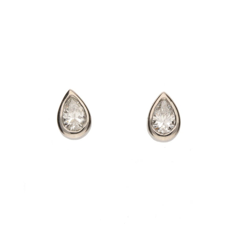 18ct White Gold Pear Shaped Diamond Stud Earrings266479