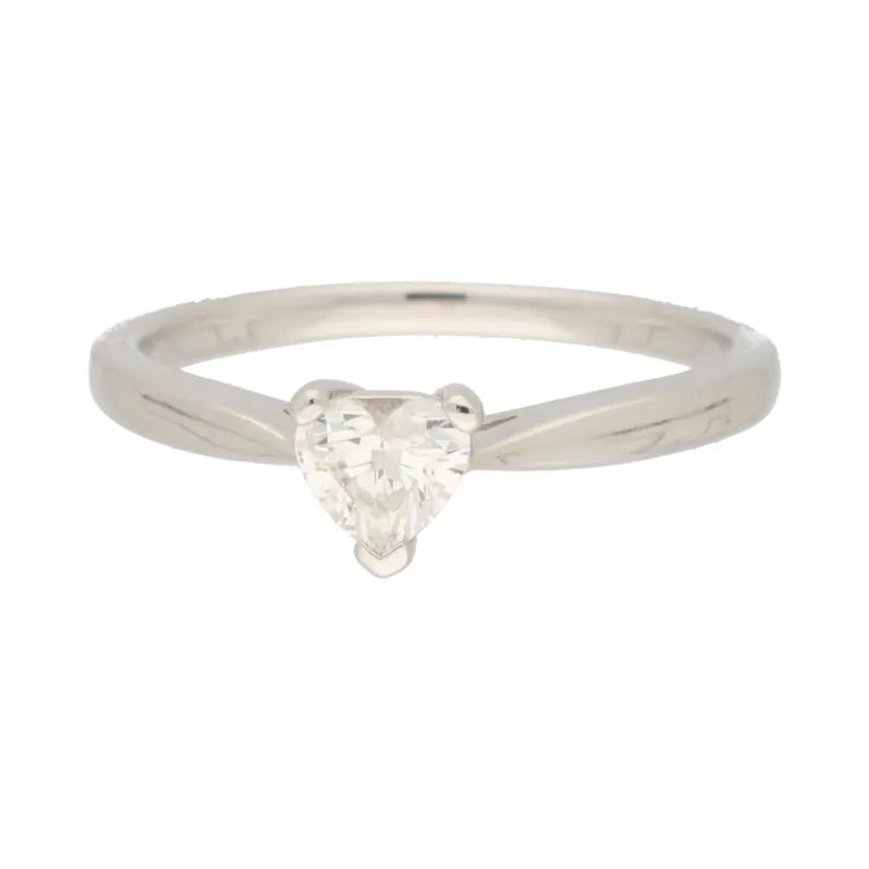 18ct White Gold with 14% Palladium Heart Shaped Diamond Solitaire Ring 0.40ct262388