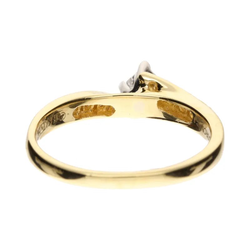 18ct Yellow & White Gold 0.33ct Princess Cut Diamond Twist Ring272121