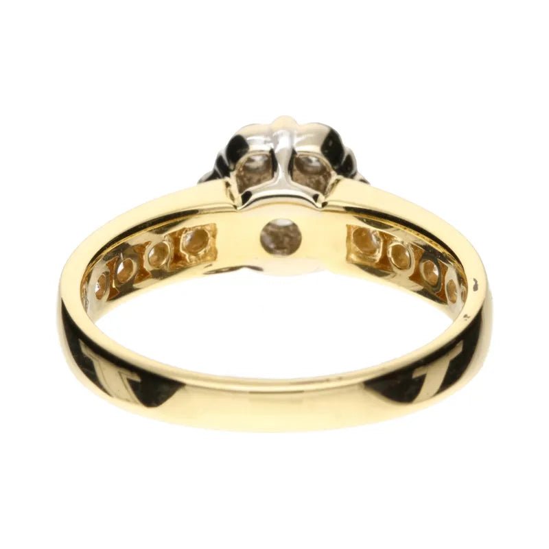 18ct Yellow & White Gold Diamond Flower Cluster Ring254384
