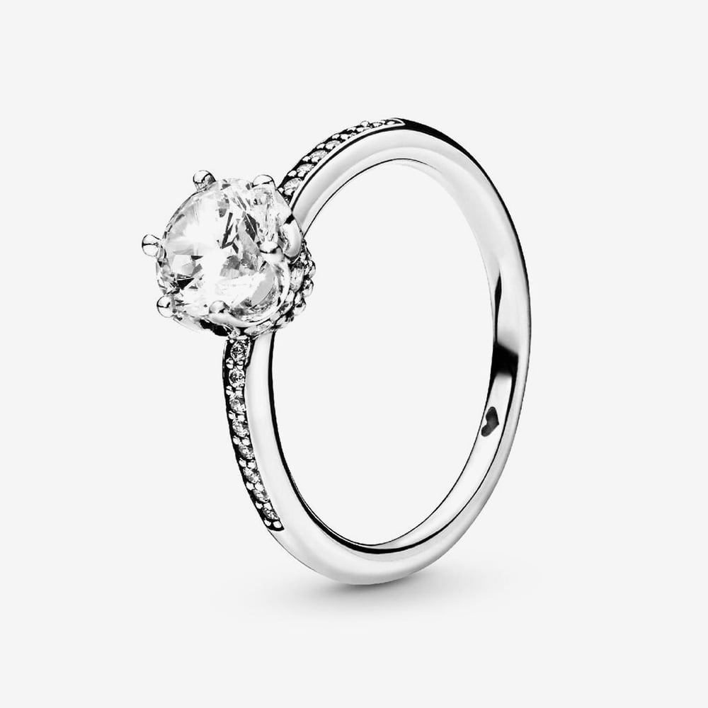 PANDORA Clear Sparkling Crown Solitaire Ring 198289CZ