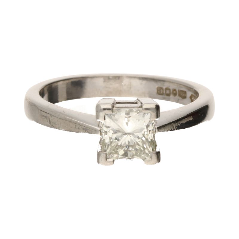 Pre-Owned Platinum 1ct Princess Cut Diamond Solitaire