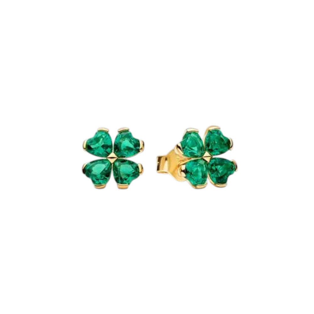 PANDORA Green Lucky Clover Stud Earrings 264500C01