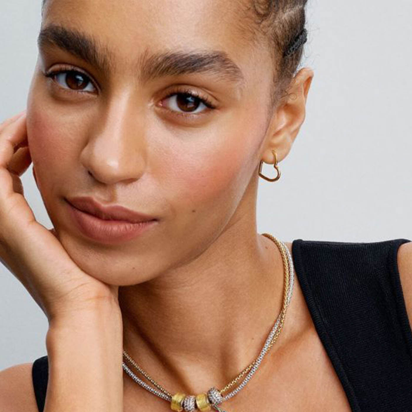 PANDORA Asymmetrical Heart Hoop Earrings 268307C00