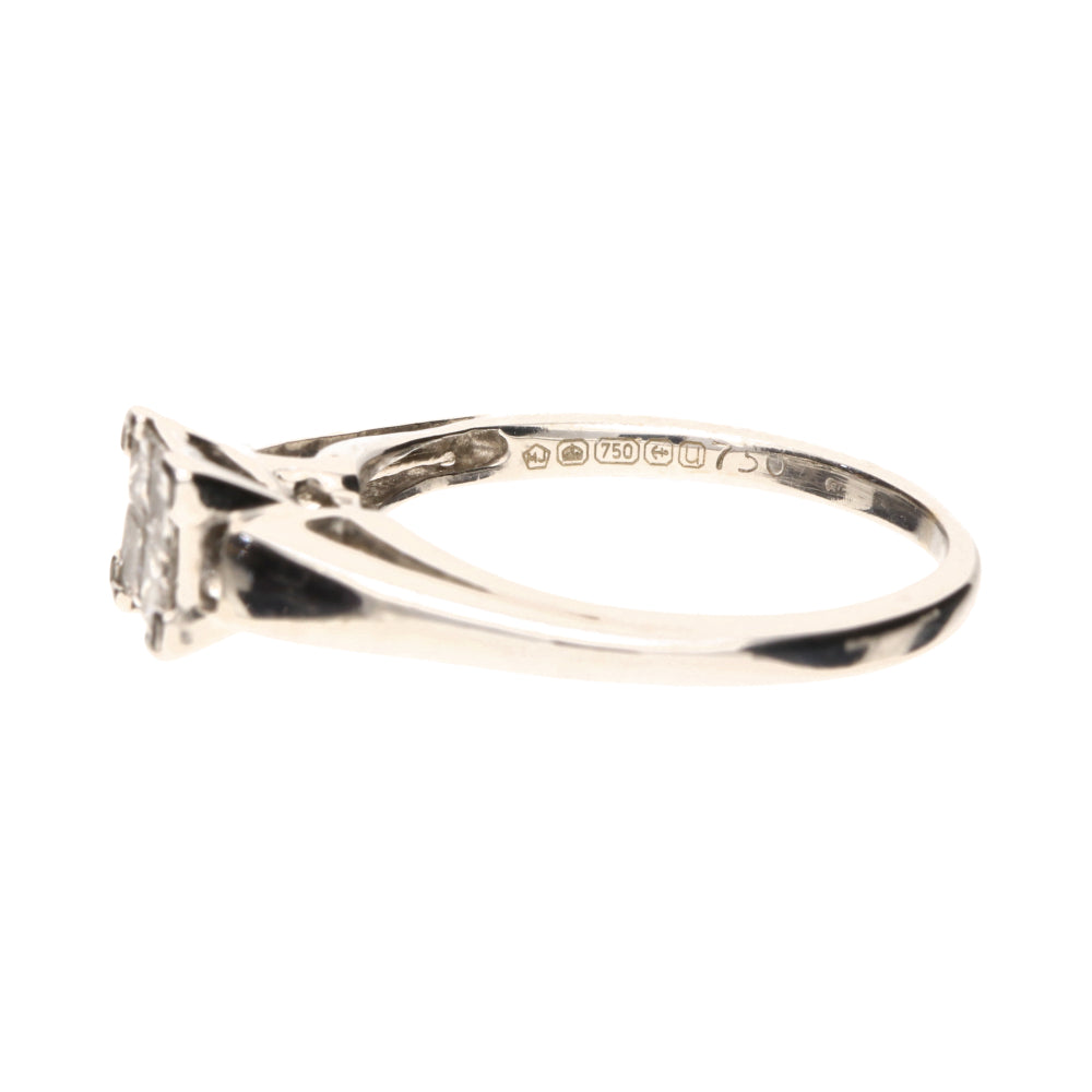 Pre-Owned 18ct White Gold Diamond Tile Heart Ring