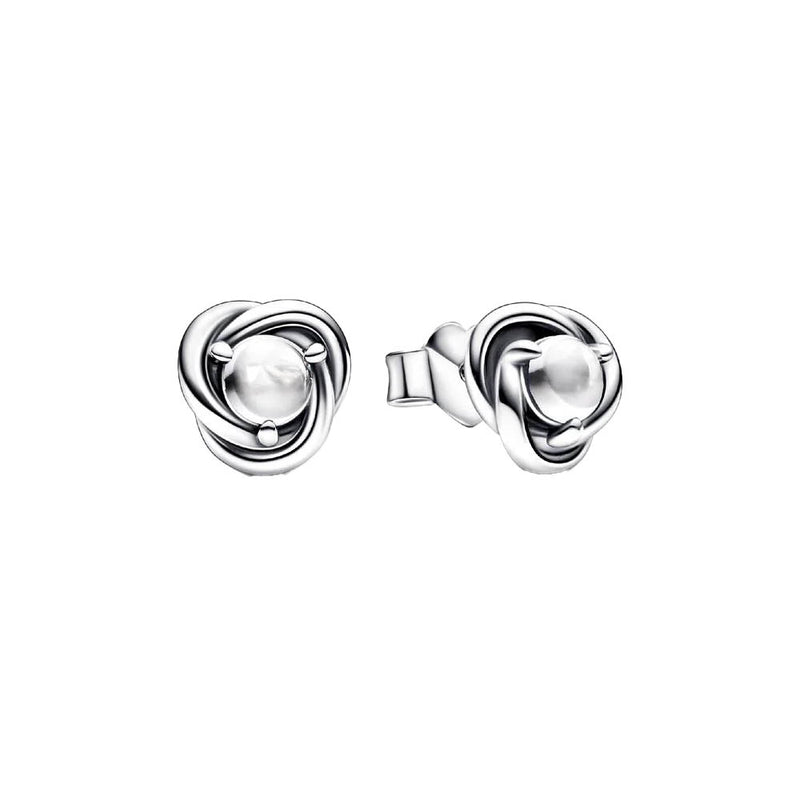 PANDORA April Birthstone Eternity Circle Stud Earrings 292335C01