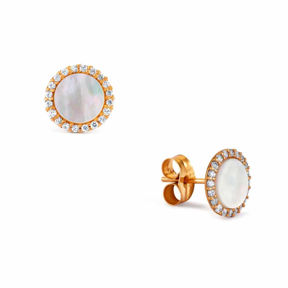 9ct Yellow Gold Mother of Pearl Stud Earrings image 0