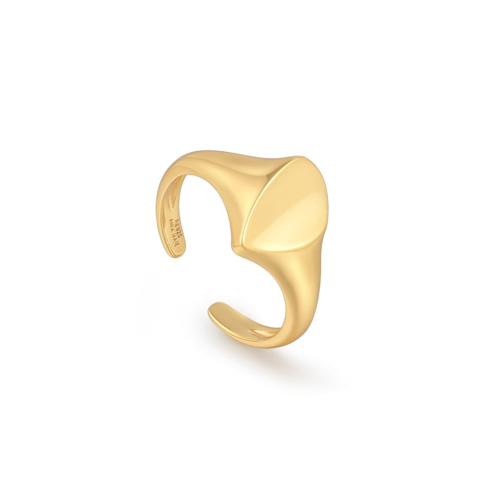 Ania Haie Gold Arrow Adjustable Signet Ring image 0
