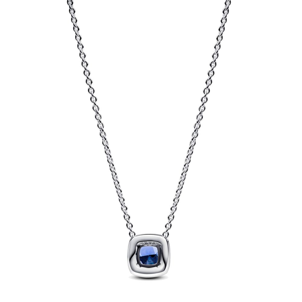 PANDORA Sparkling Square Blue Halo Pendant Necklace 393560C01-45 image 1