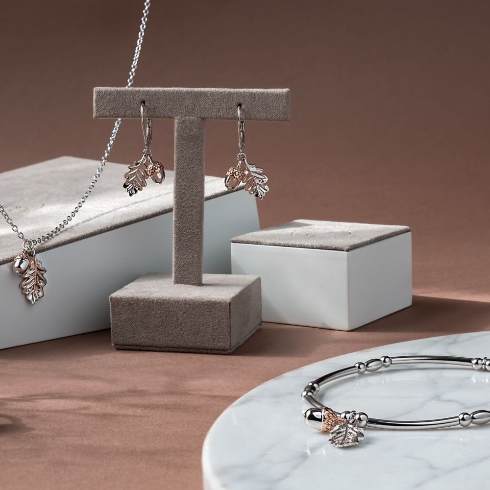 Clogau Royal Sterling Silver Oak Leaf Affinity Bracelet with Topaz 3SBB125R