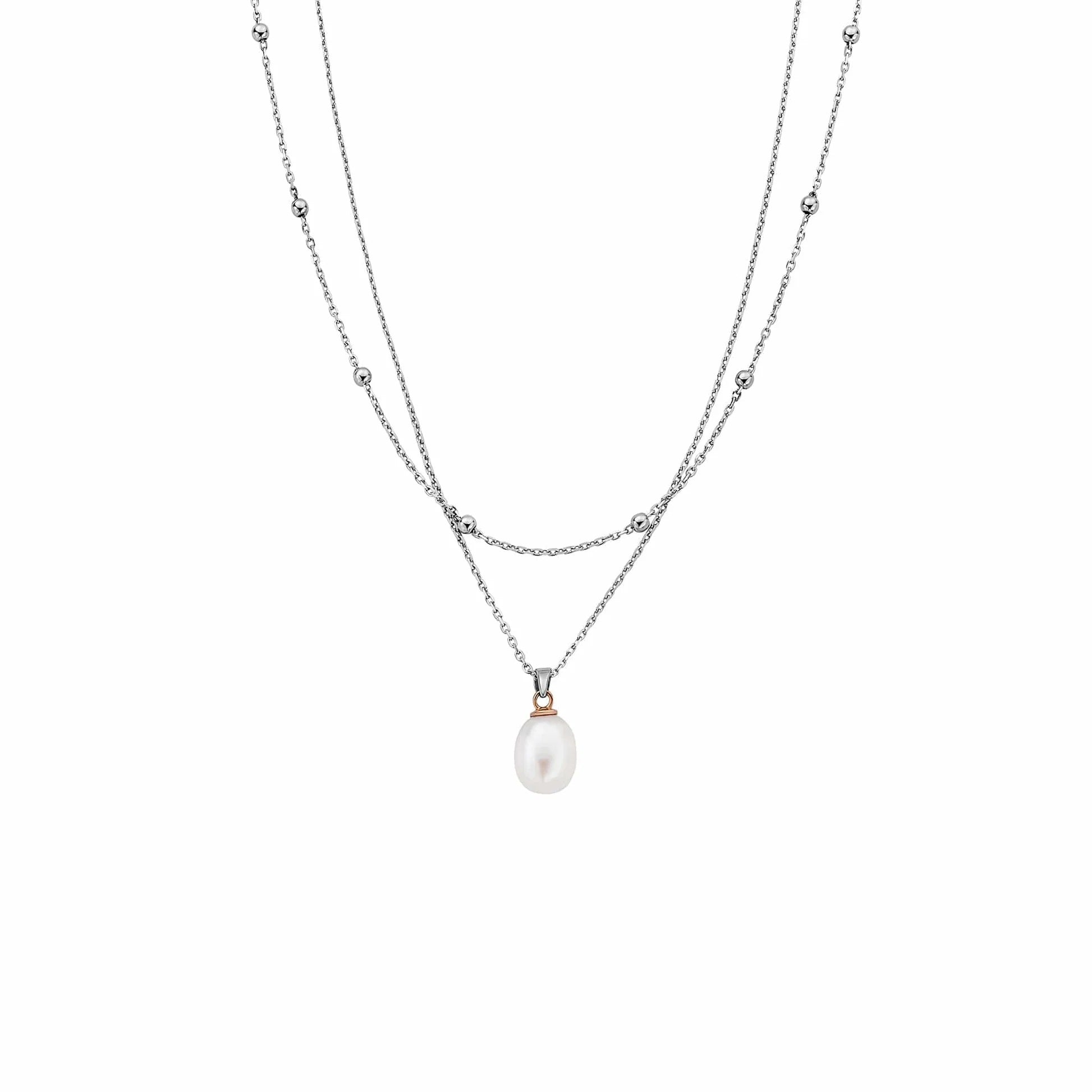 Clogau Nature's Wonder 9ct Solid Gold Beachcomber Layered Necklace with Pearl 3SBCH829