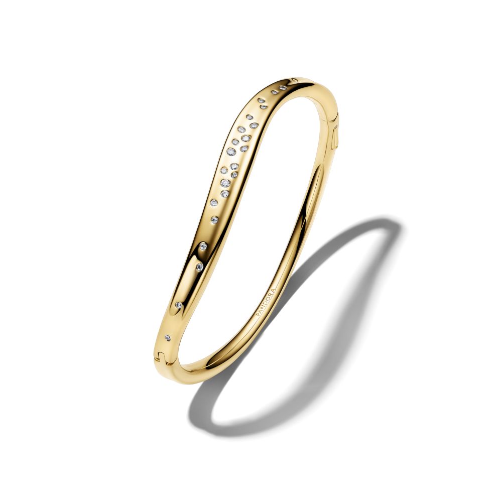 PANDORA Organically Shaped Stone-Set Bangle 564655C01