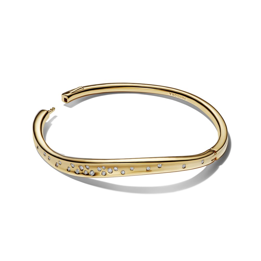 PANDORA Organically Shaped Stone-Set Bangle 564655C01