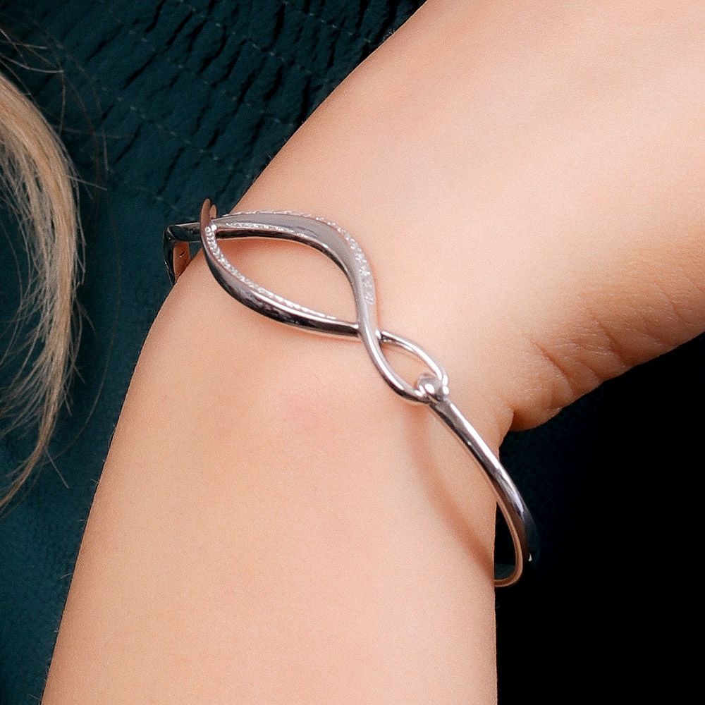Kit Heath Entwine Twine Twist Pave CZ RP Hinged Bangle 70227CZ