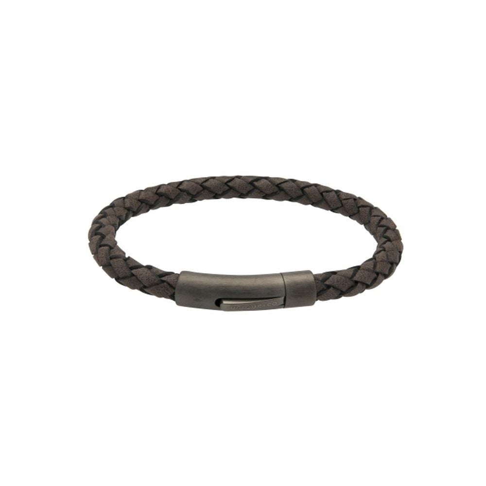 Moro Leather with Gunmetal Stainless Steel Clasp Bracelet image 0