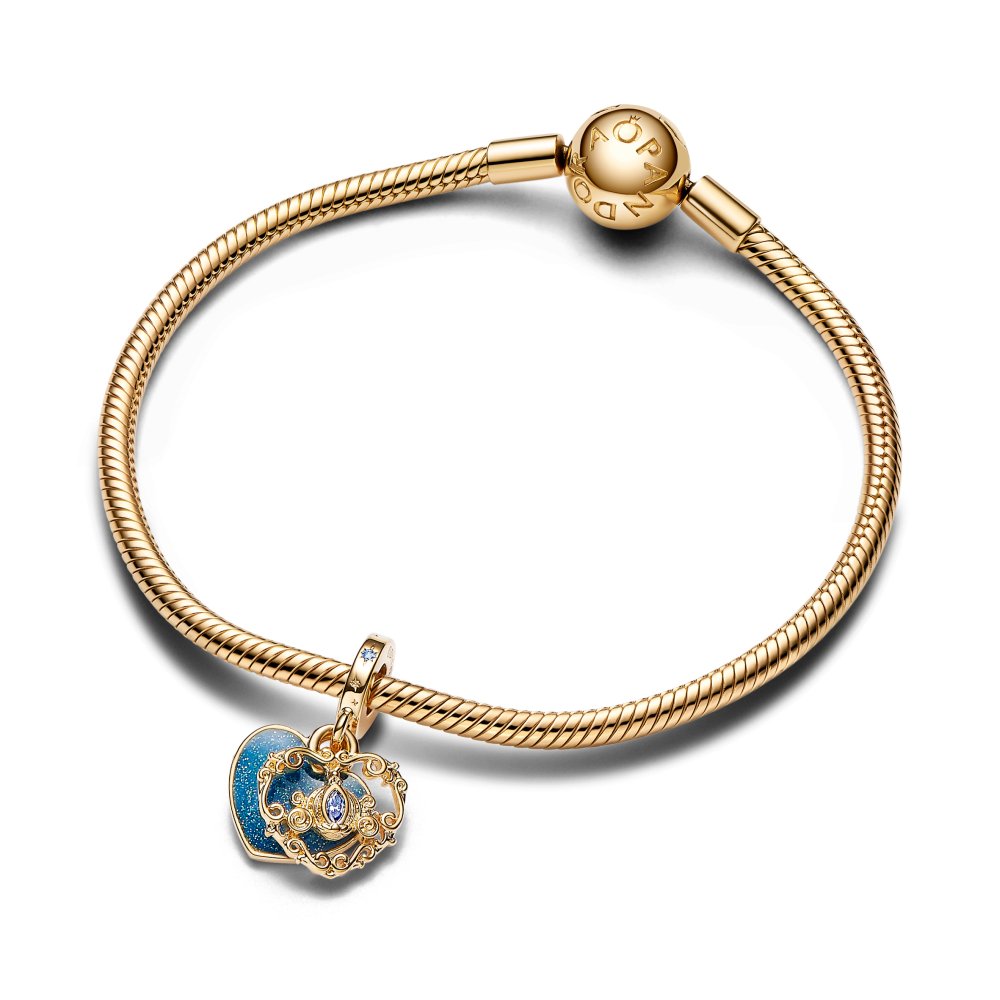 PANDORA Disney Cinderella's Carriage & Heart Double Dangle Charm 763072C01