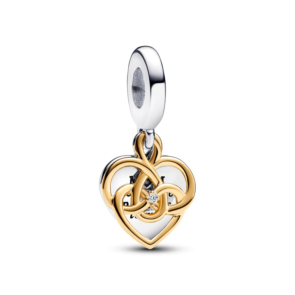 PANDORA Lab-grown Diamond Engravable Mum Double Dangle Charm 763237C01