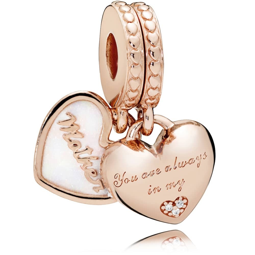 PANDORA Mother & Daughter Hearts Dangle Charm 782072EN23
