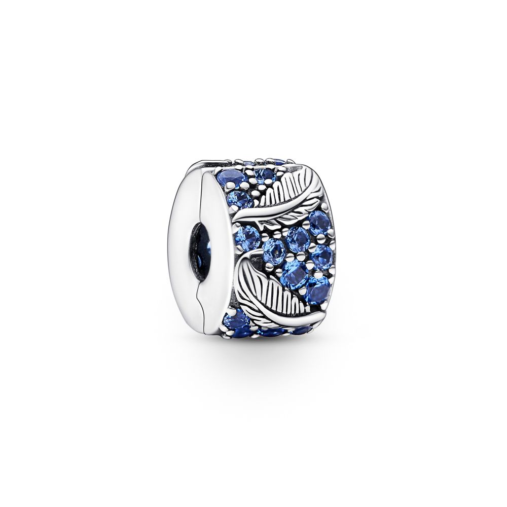 PANDORA Curved Feather & Pave Clip Charm 792552C01