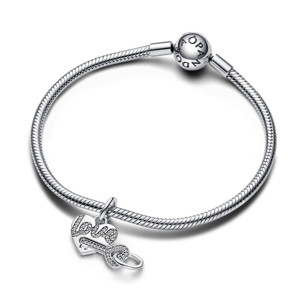 PANDORA Splittable Heart & Key Dangle Charm 793081C01
