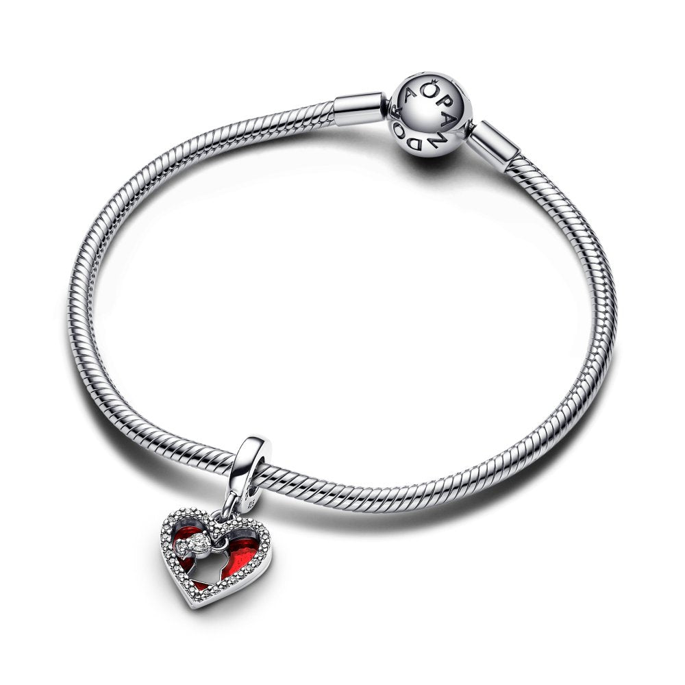 PANDORA Red Heart & Keyhole Double Dangle Charm 793119C01