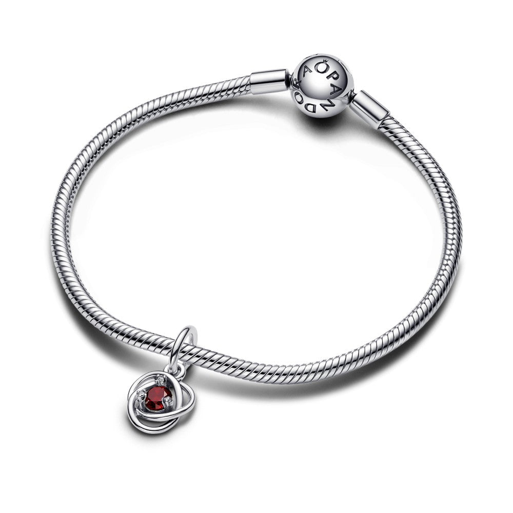 PANDORA January Birthstone Eternity Circle Dangle Charm 793125C01