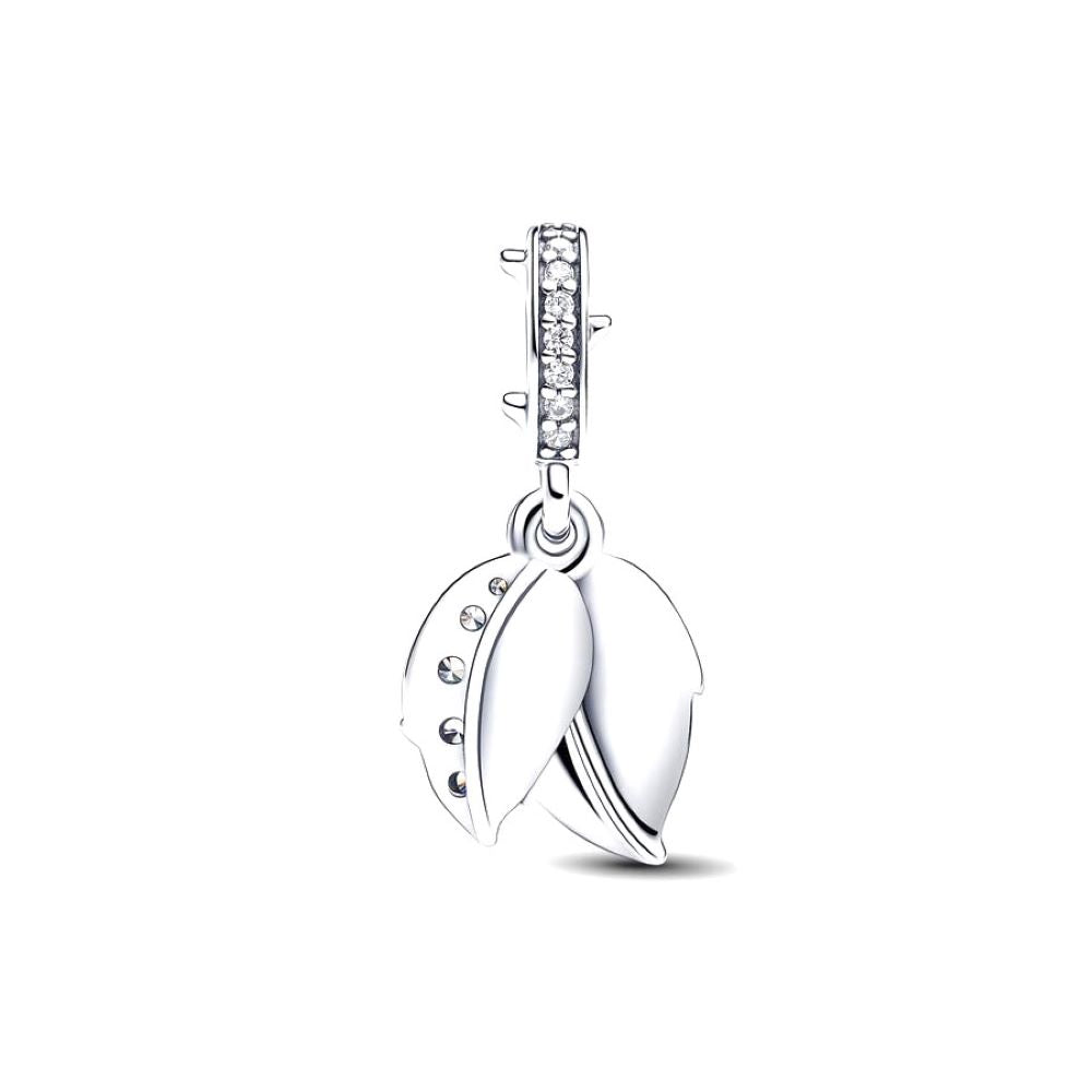 PANDORA White Rose in Bloom Double Dangle Charm 793200C01