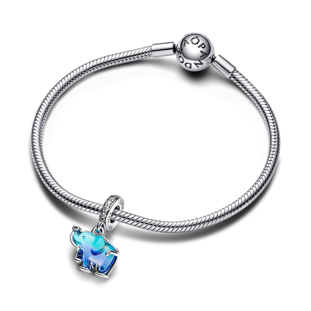 PANDORA Blue Murano Glass Elephant Dangle Charm 793339C01