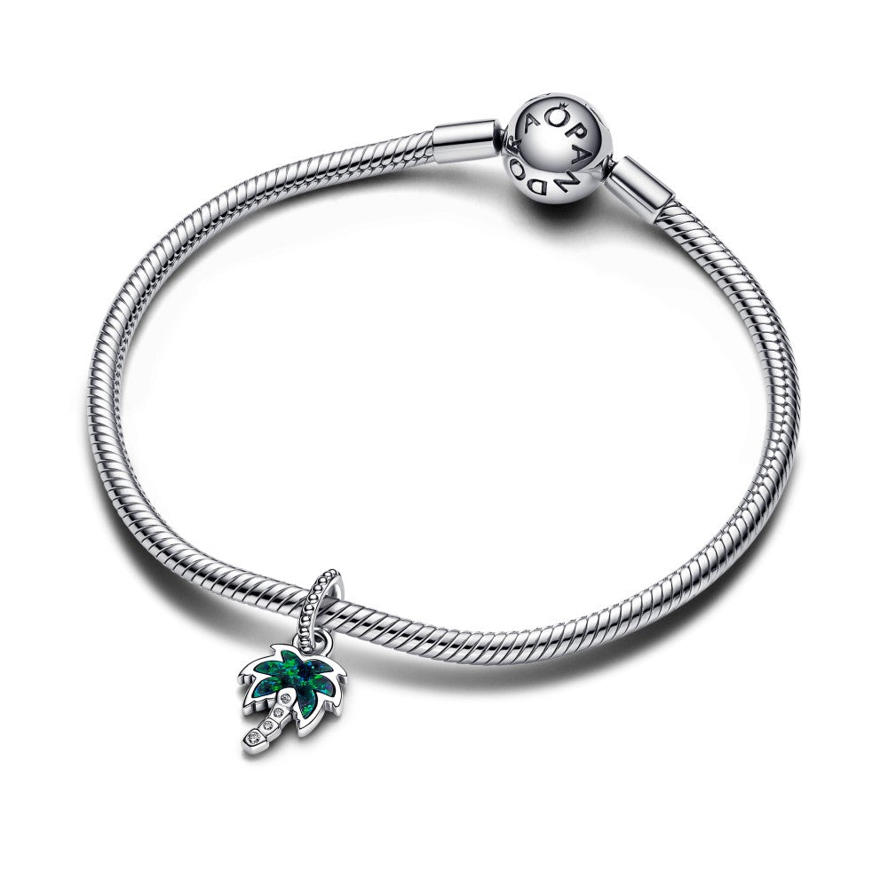 PANDORA Opalescent Green Palm Tree Dangle Charm 793352C01