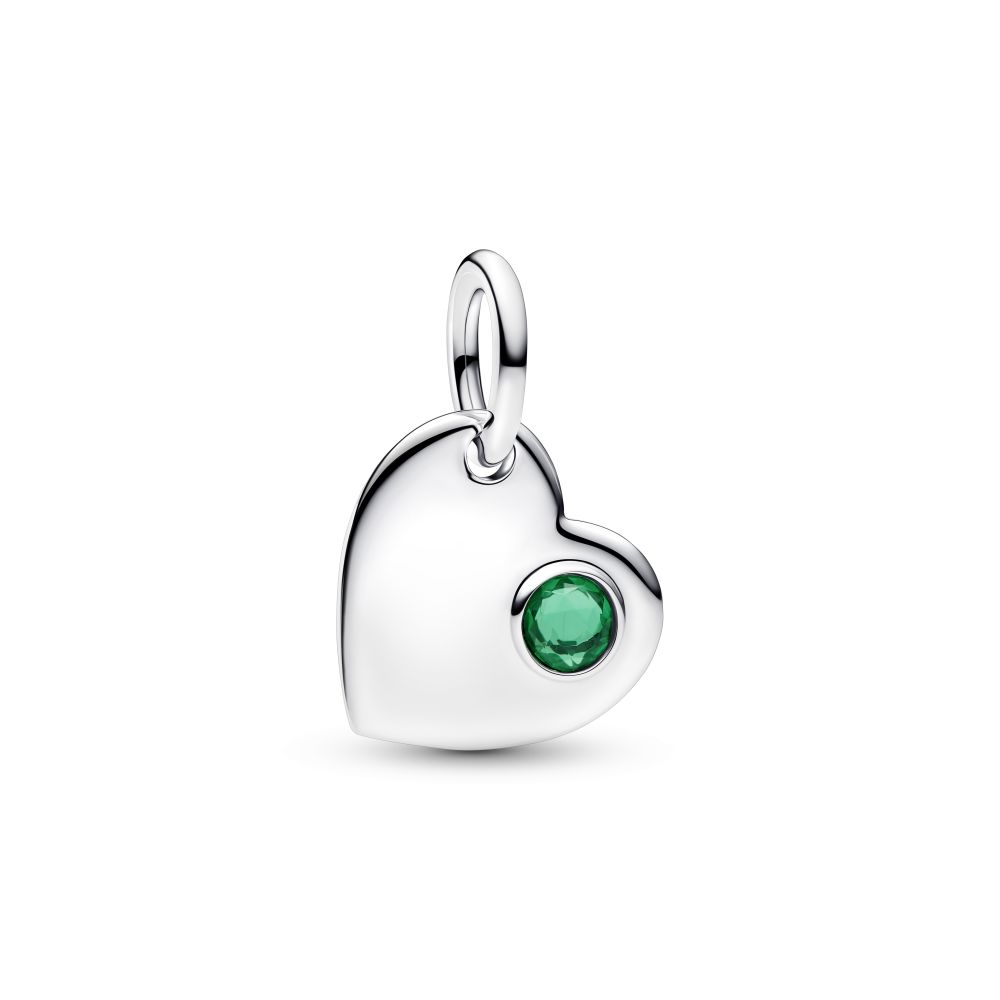 PANDORA May Birthstone Engravable Heart Dangle Charm 794295C05