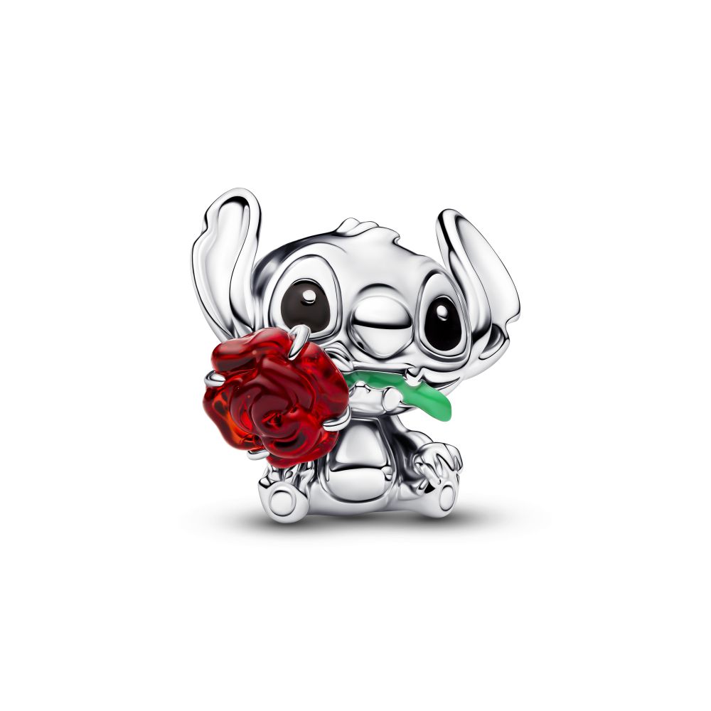 PANDORA Disney Stitch Rose Murano Glass Charm 794378C01