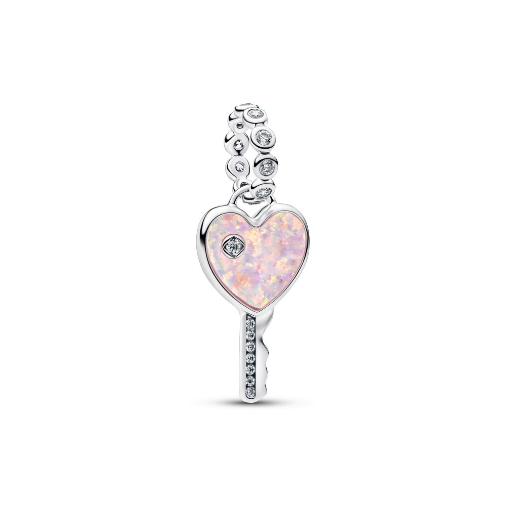 PANDORA Opalescent Heart Key Dangle Charm 794427C01