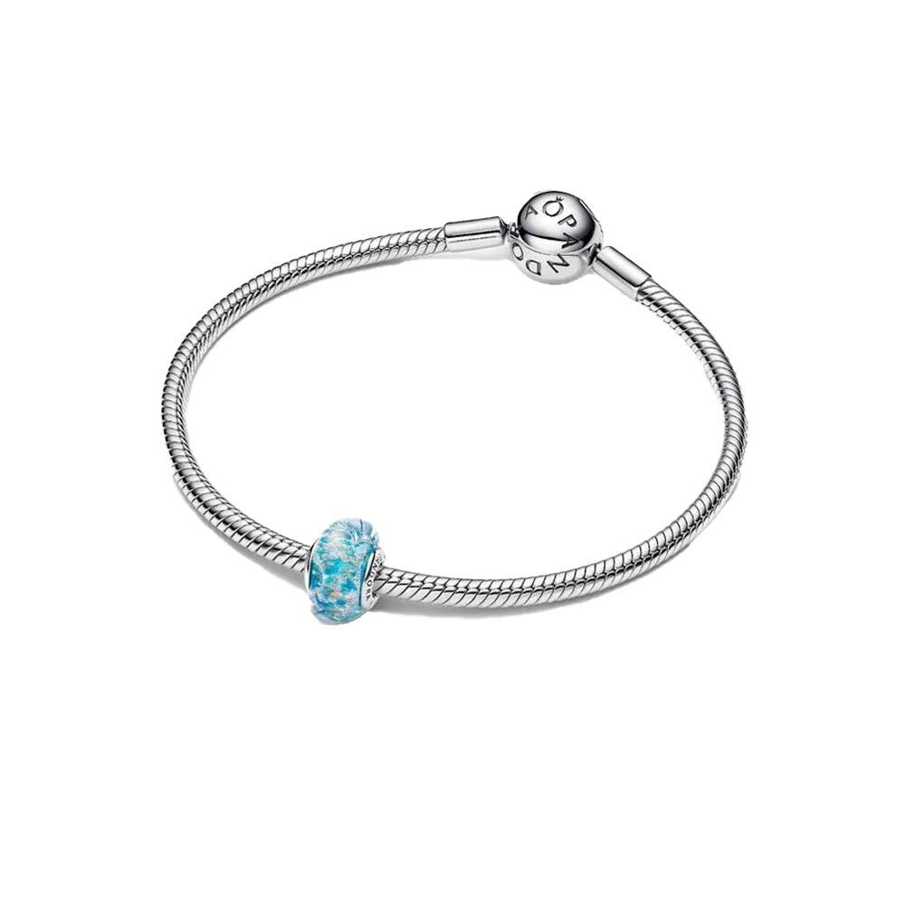 PANDORA Turquoise Murano Glass & Glitter Charm 794701C01