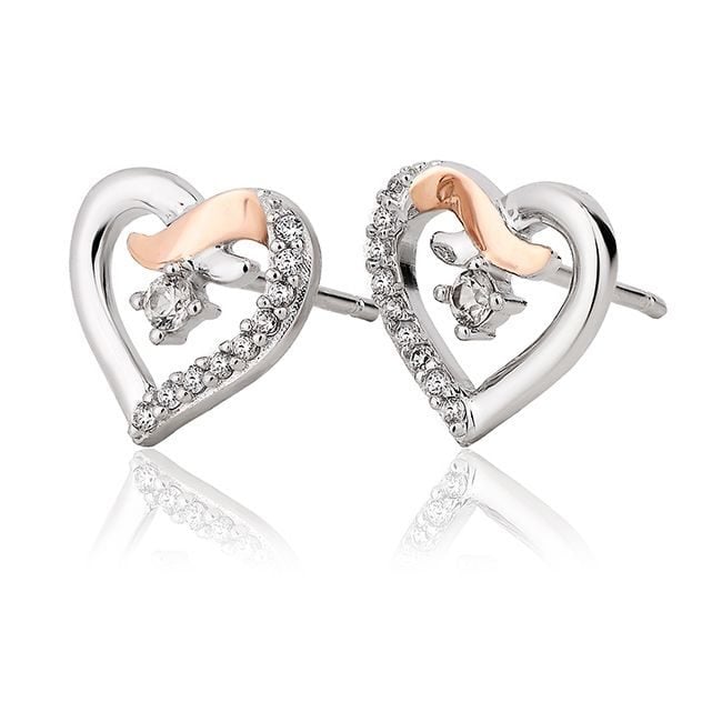 Clogau Forever Yours Sterling Silver Kiss Stud Earrings with Zircon 3SCGKSE image 0