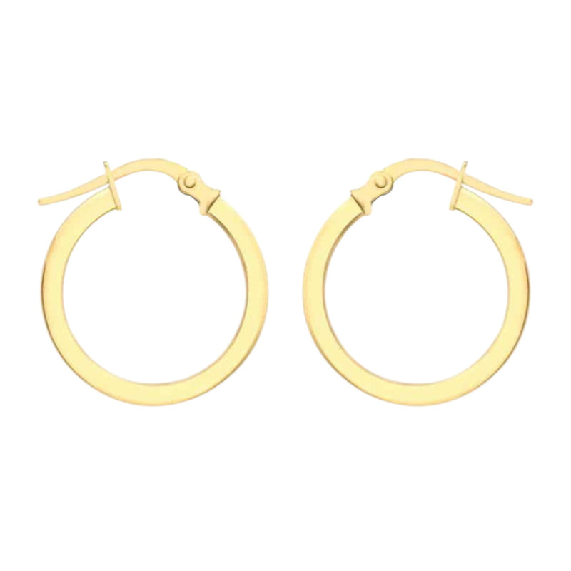 9ct GOLD 18MM PLAIN CREOLE EARRINGS 1.52.7619