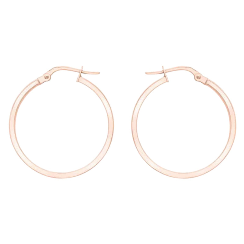 9ct Rose Gold 24mm Creole Earrings