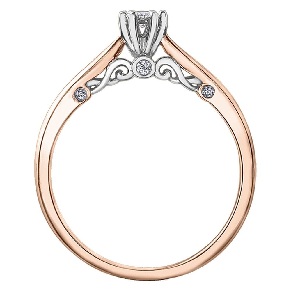 9ct Rose & White Gold Diamond Halo Ring 0.08ct69807-30643RW/08-10