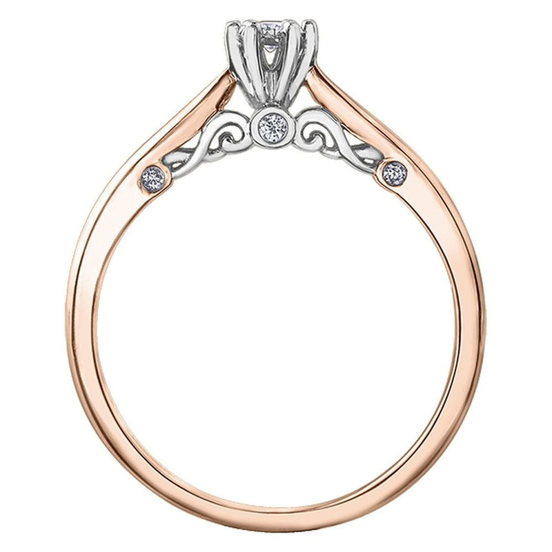 9ct Rose & White Gold Diamond Halo Ring 0.08ct69807-30643RW/08-10